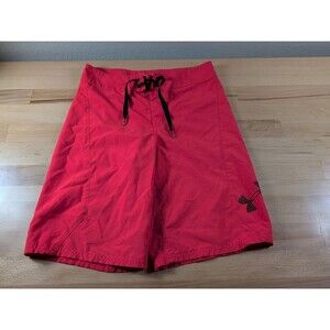 Under Armour Board Shorts Men's Size 28 Storm 1 Red Tie Swim Surf